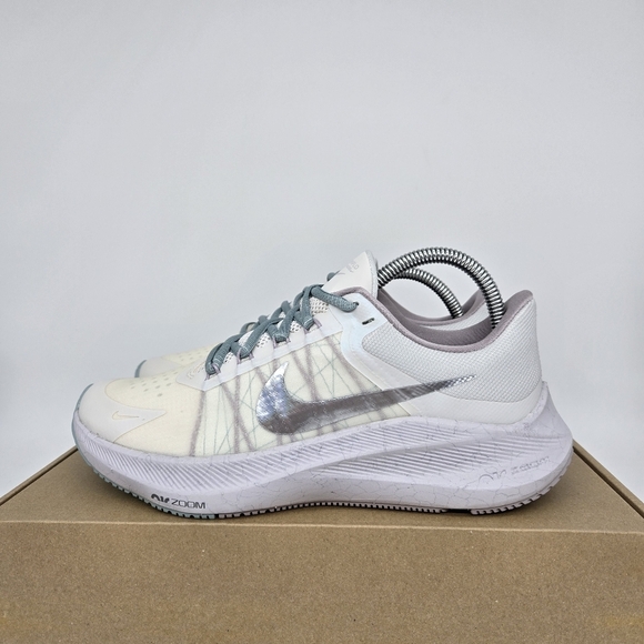 New Nike Air Zoom Winflo 8 Prm Phantom Metallic Women's Running Shoes Size 10